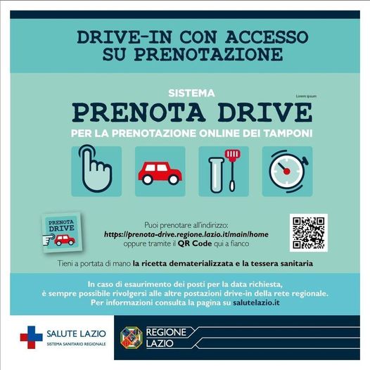 ASL Roma 5, accesso ai Drive-in solo con prenotazione: tutte le info