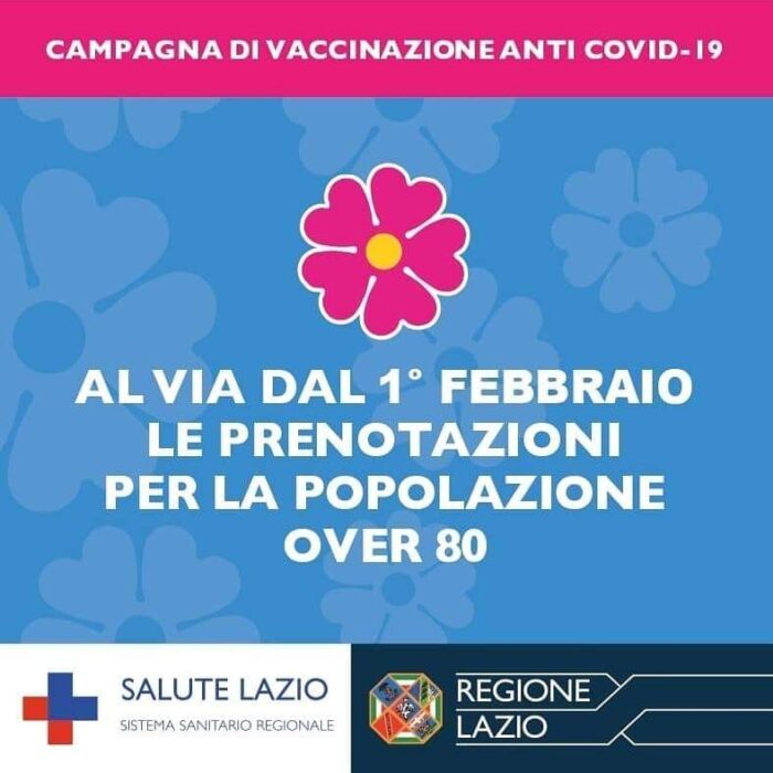 Regione Lazio prenotazioni vaccino over 80