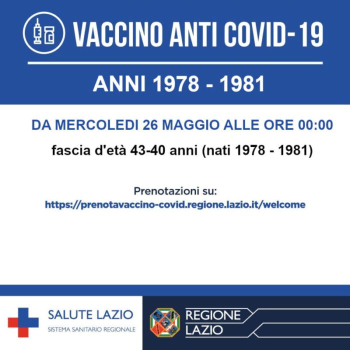 vaccini lazio 26 maggio 2021