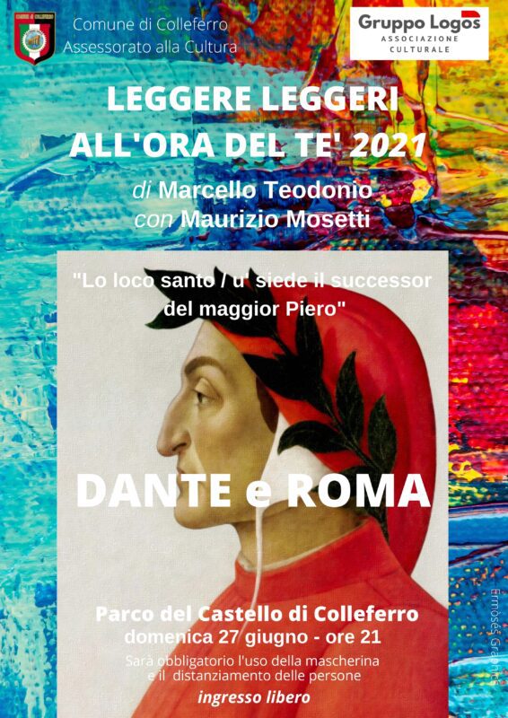 Dante e Roma: torna a Colleferro l'appuntamento gratuito con Leggere leggeri all'ora del tè 2021