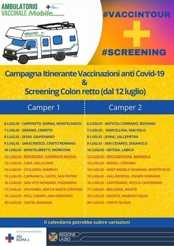 guidonia camper vaccintour j&j