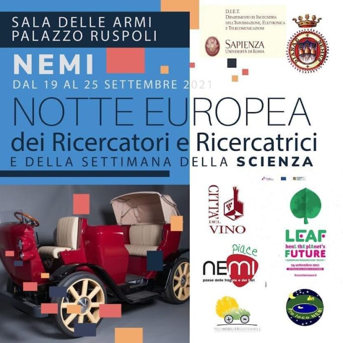 Dal 19 al 25 settembre 2021 Nemi parteciperà al programma della Notte Europea dei Ricercatori e Ricercatrici e della Settimana della Scienza