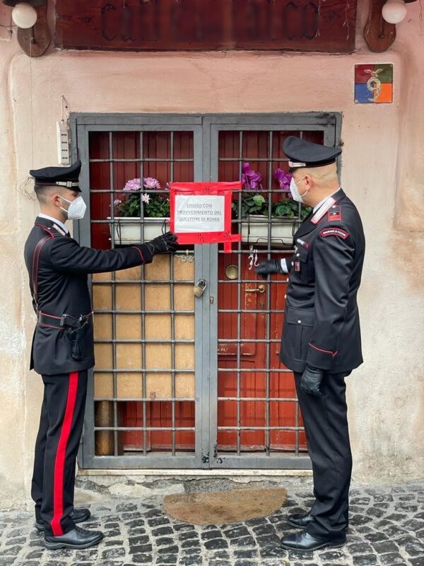 Bar di Mazzano Romano chiuso a seguito dei numerosi eventi delittuosi