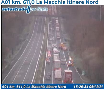 Autostrada A1 incidente tra Ferentino e Anagni oggi