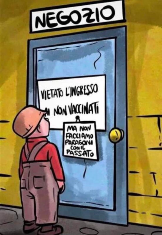 Post shock di un assessore del Comune di Ceccano: paragonate le regole per i non vaccinati a quelle per le leggi razziali, che vietavano l'ingresso di alcune persone nei negozi