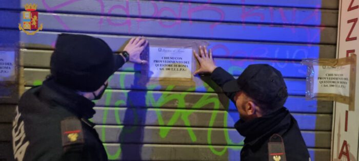Roma San Lorenzo locali sanzionati chiusi denuncia