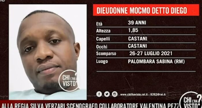 Dieudonne Mocmo Palombara Sabina si cerca