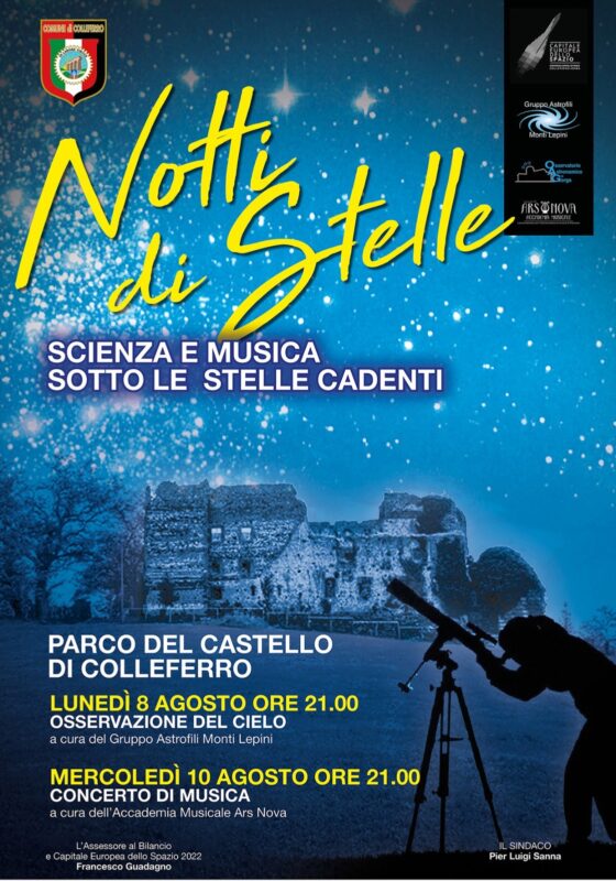 Notti di stelle a Colleferro: gli eventi al Parco del Castello