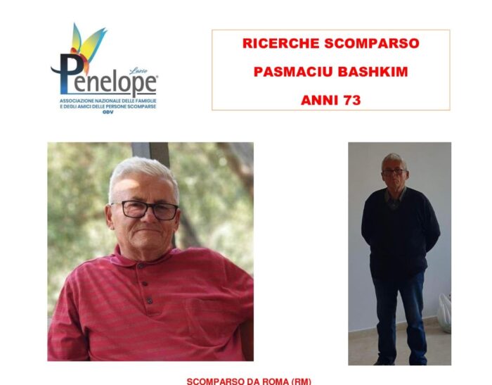 Roma. Scomparso il signor Pasmaciu Bashkim, 73 anni: l'appello per ritrovarlo