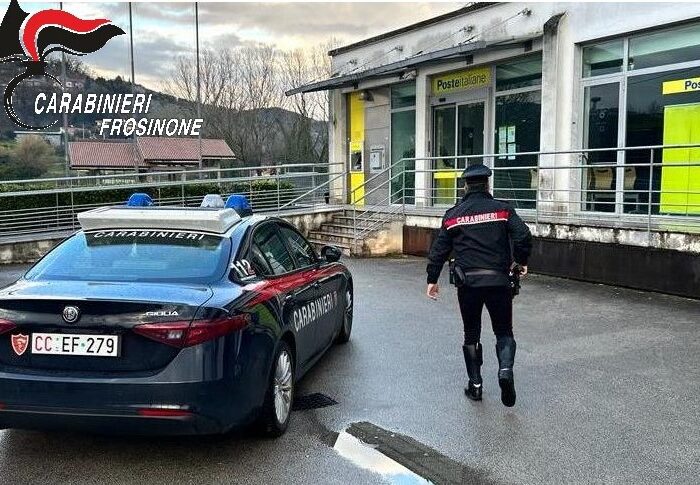 Ferentino, rapina all'ufficio postale: presi due uomini, autori di un'altra rapina presso un istituto di credito ciociaro