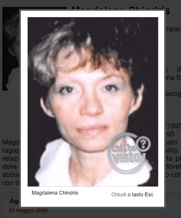 Il caso misterioso di Magdalena Chindris, scomparsa a Roma nel 1995