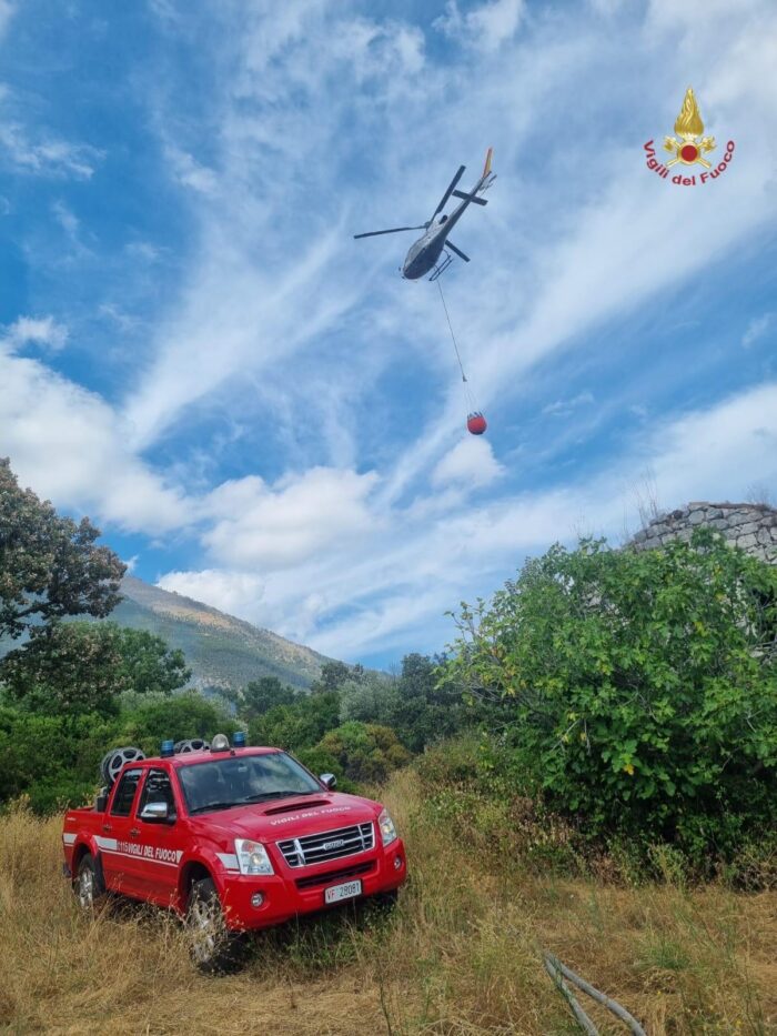 Incendio a Piedimonte San Germano, in fiamme circa 3 ettari di bosco