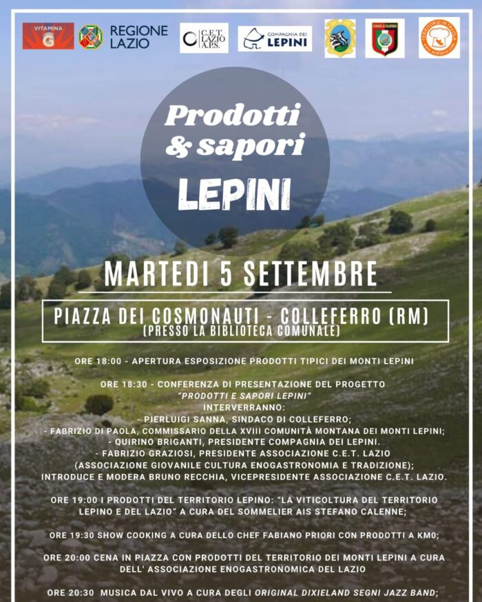 L'Associazione C.E.T. presenta "Prodotti e Sapori dei Monti Lepini"