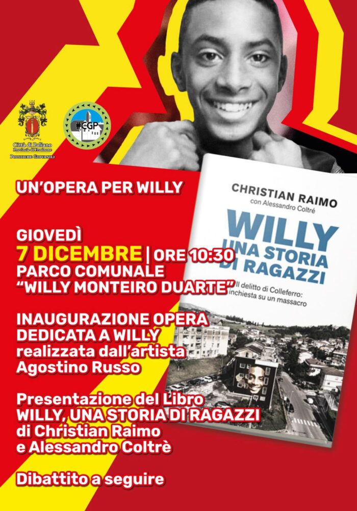 Paliano. Inaugurazione dell'opera dedicata a Willy domani, 7 dicembre